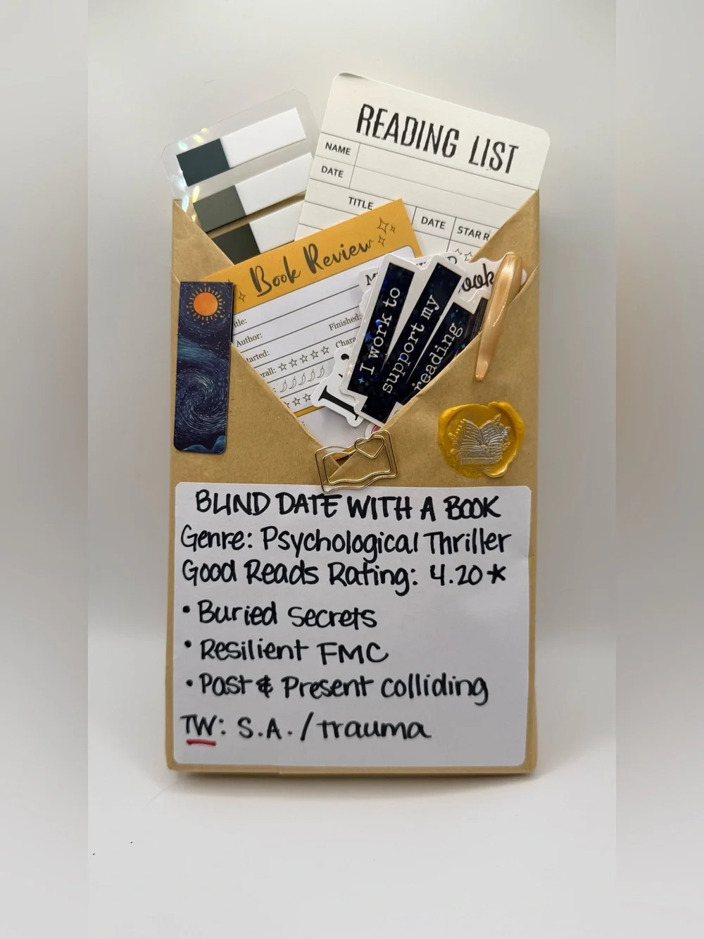 Blind Date With A Book #12 - Psychological Thriller Book + Accessories